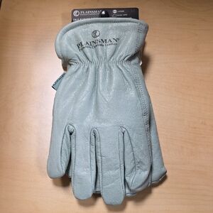 Premium Cowhide Leather Cold Weather Gloves - Mens MEDIUM. LIGHT GREEN